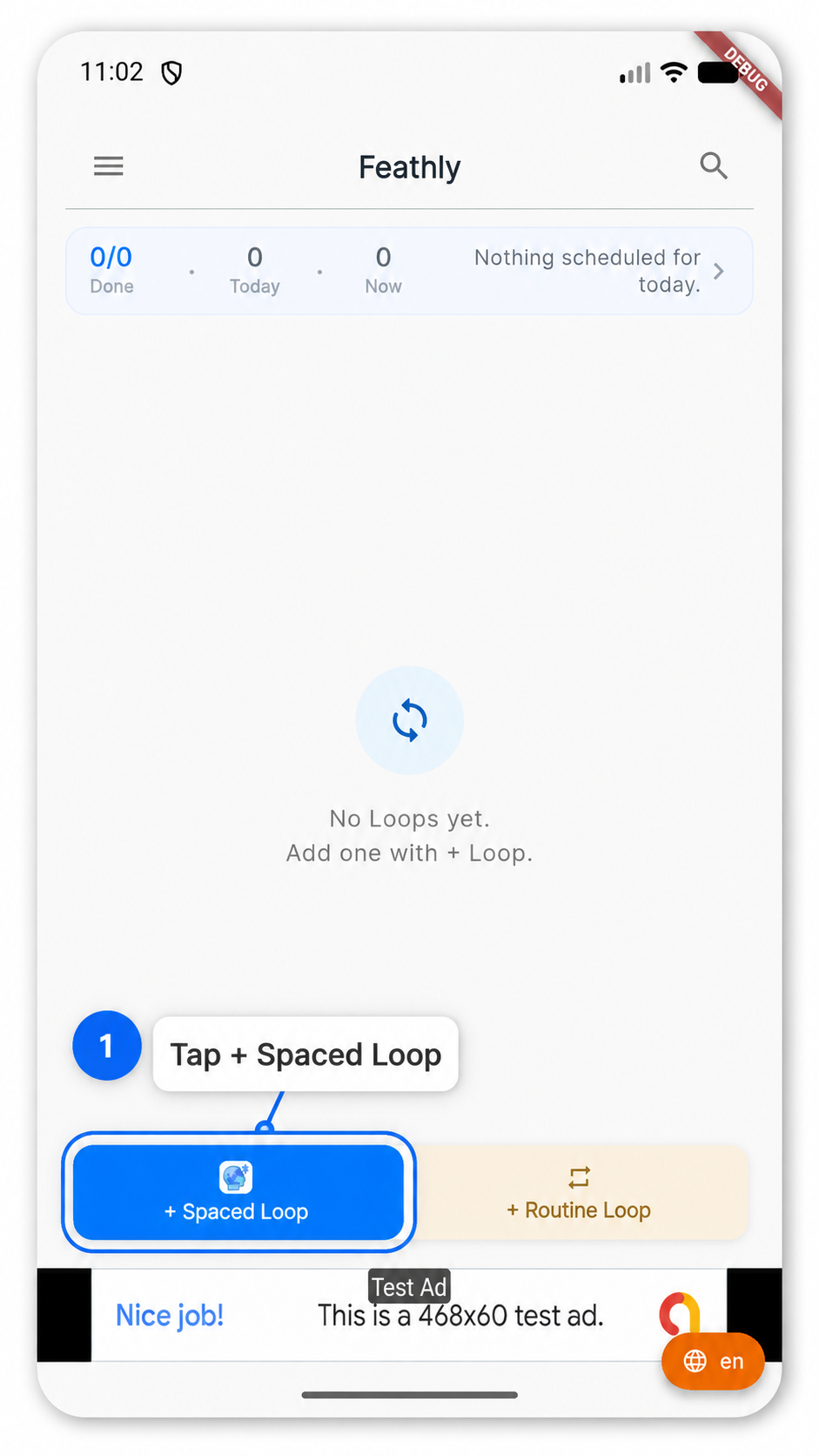 First reminder options and Save button